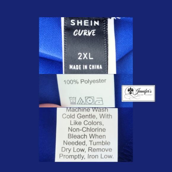 Shein Curve Women's Royal Blue Long Sleeve Blouse Size 2X - Picture 8 of 10
